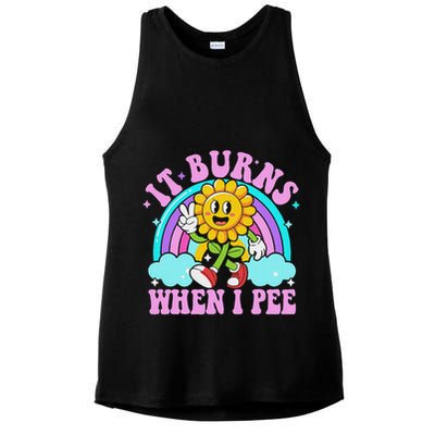 It Burns When I Pee Funny Sarcastic Ironic Inappropriate Ladies PosiCharge Tri-Blend Wicking Tank