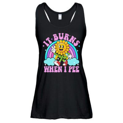 It Burns When I Pee Funny Sarcastic Ironic Inappropriate Ladies Essential Flowy Tank