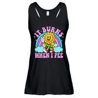 It Burns When I Pee Funny Sarcastic Ironic Inappropriate Ladies Essential Flowy Tank