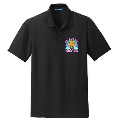 It Burns When I Pee Funny Sarcastic Ironic Inappropriate Dry Zone Grid Polo