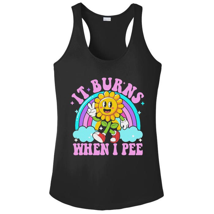 It Burns When I Pee Funny Sarcastic Ironic Inappropriate Ladies PosiCharge Competitor Racerback Tank
