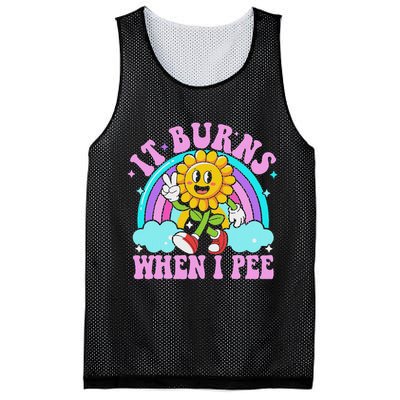It Burns When I Pee Funny Sarcastic Ironic Inappropriate Mesh Reversible Basketball Jersey Tank