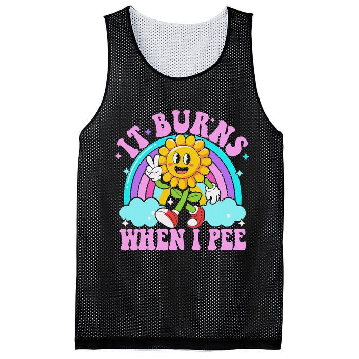 It Burns When I Pee Funny Sarcastic Ironic Inappropriate Mesh Reversible Basketball Jersey Tank