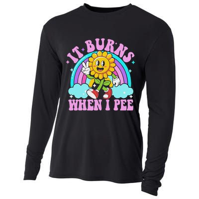 It Burns When I Pee Funny Sarcastic Ironic Inappropriate Cooling Performance Long Sleeve Crew