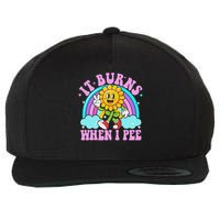 It Burns When I Pee Funny Sarcastic Ironic Inappropriate Wool Snapback Cap
