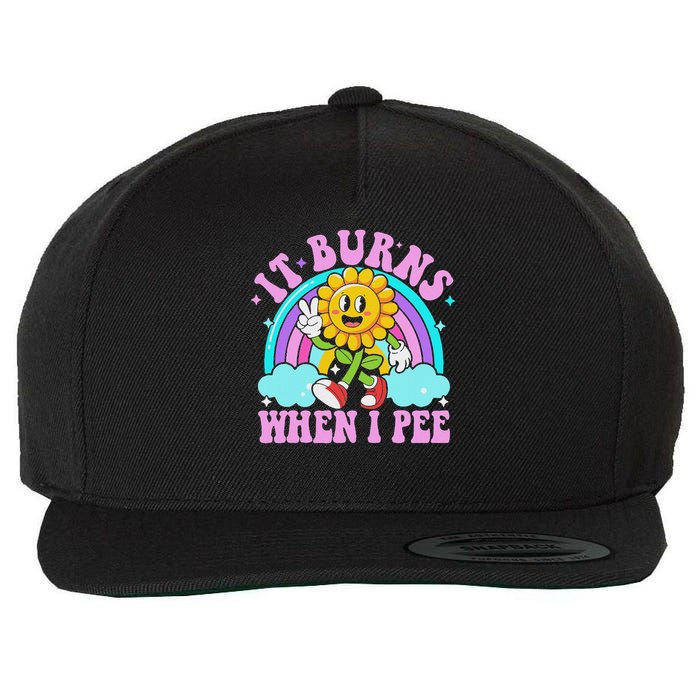 It Burns When I Pee Funny Sarcastic Ironic Inappropriate Wool Snapback Cap