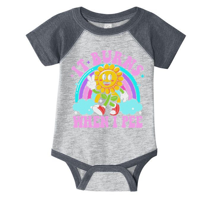 It Burns When I Pee Funny Sarcastic Ironic Inappropriate Infant Baby Jersey Bodysuit