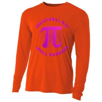 Irrational But Well Rounded Funny Pi Day 3 14 Teacher Math Cool Gift Cooling Performance Long Sleeve Crew