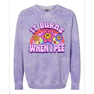 It Burns When I Pee Funny Sarcastic Ironic Inappropriate Colorblast Crewneck Sweatshirt