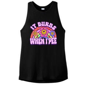 It Burns When I Pee Funny Sarcastic Ironic Inappropriate Ladies PosiCharge Tri-Blend Wicking Tank