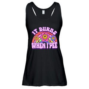 It Burns When I Pee Funny Sarcastic Ironic Inappropriate Ladies Essential Flowy Tank