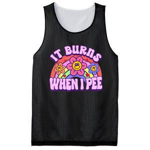 It Burns When I Pee Funny Sarcastic Ironic Inappropriate Mesh Reversible Basketball Jersey Tank