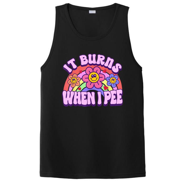 It Burns When I Pee Funny Sarcastic Ironic Inappropriate PosiCharge Competitor Tank