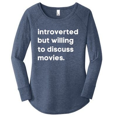 Introverted But Willing To Discuss Movies Film Lover Cinema Lover Movie Gift Women's Perfect Tri Tunic Long Sleeve Shirt