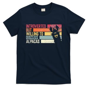 Introverted But Willing To Discuss Alpacas. Funny Alpacas T-Shirt