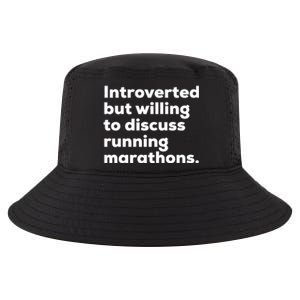 Introverted But Willing To Discuss Running Marathons Gift Cool Comfort Performance Bucket Hat