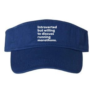 Introverted But Willing To Discuss Running Marathons Gift Valucap Bio-Washed Visor