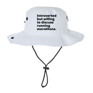 Introverted But Willing To Discuss Running Marathons Gift Legacy Cool Fit Booney Bucket Hat