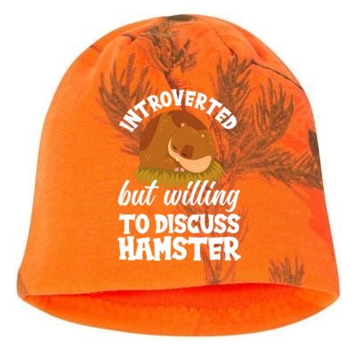 Introverted But Willing To Discuss Hamster Funny Hamster Gift Kati - Camo Knit Beanie