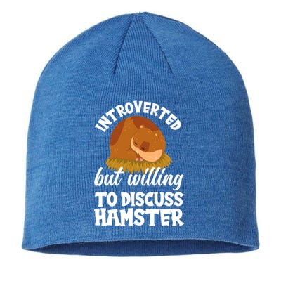 Introverted But Willing To Discuss Hamster Funny Hamster Gift Sustainable Beanie