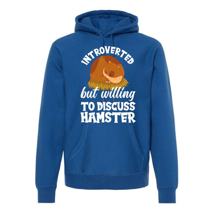 Introverted But Willing To Discuss Hamster Funny Hamster Gift Premium Hoodie