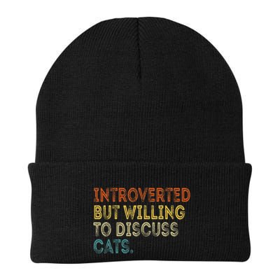 Introverted But Willing To Discuss Cats Lovers Kitten Knit Cap Winter Beanie