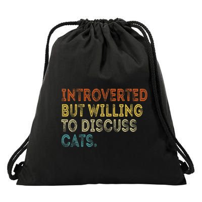 Introverted But Willing To Discuss Cats Lovers Kitten Drawstring Bag