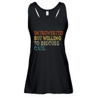 Introverted But Willing To Discuss Cats Lovers Kitten Ladies Essential Flowy Tank