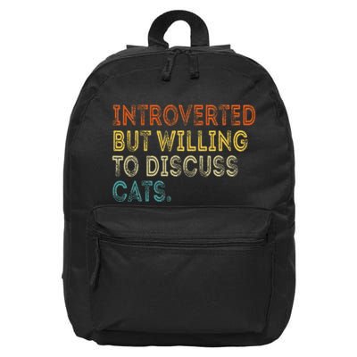 Introverted But Willing To Discuss Cats Lovers Kitten 16 in Basic Backpack