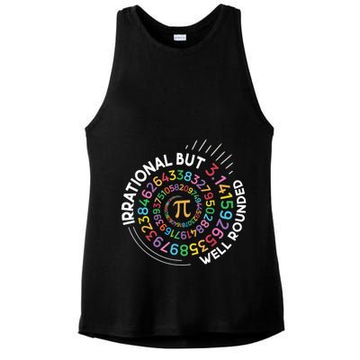 Irrational But Well Rounded Pi Day Math Teacher Student Geek Ladies PosiCharge Tri-Blend Wicking Tank