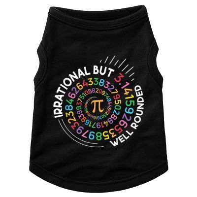 Irrational But Well Rounded Pi Day Math Teacher Student Geek Doggie Tank