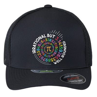 Irrational But Well Rounded Pi Day Math Teacher Student Geek Flexfit Unipanel Trucker Cap