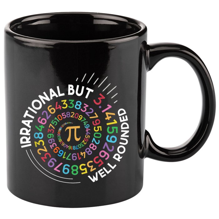 Irrational But Well Rounded Pi Day Math Teacher Student Geek 11oz C Handle Ceramic Mug