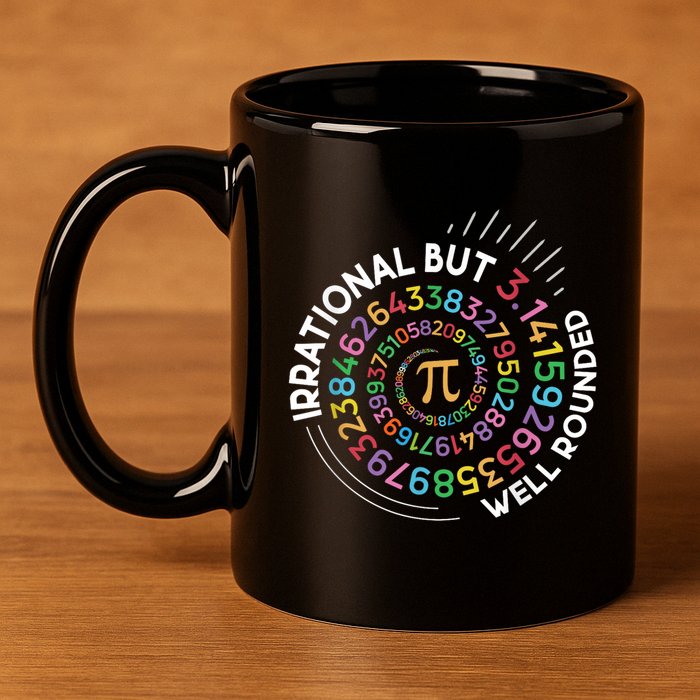 Irrational But Well Rounded Pi Day Math Teacher Student Geek 11oz C Handle Ceramic Mug