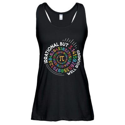 Irrational But Well Rounded Pi Day Math Teacher Student Geek Ladies Essential Flowy Tank
