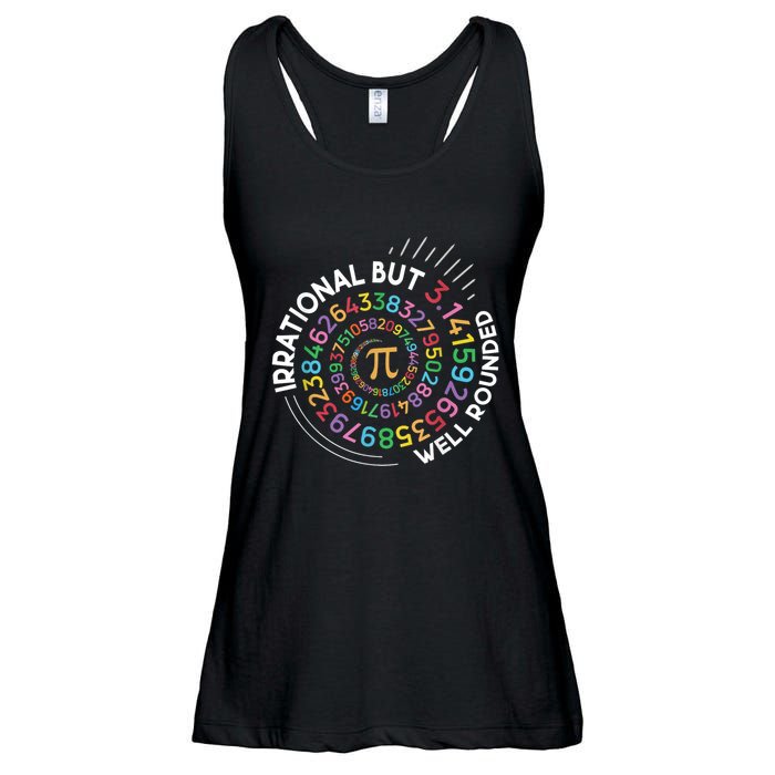 Irrational But Well Rounded Pi Day Math Teacher Student Geek Ladies Essential Flowy Tank