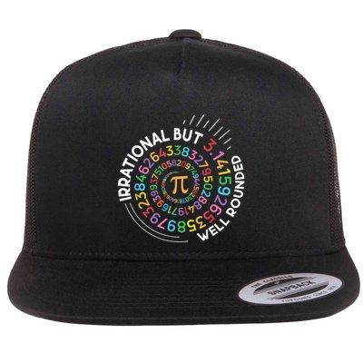 Irrational But Well Rounded Pi Day Math Teacher Student Geek Flatbill Hat