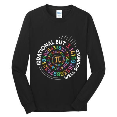 Irrational But Well Rounded Pi Day Math Teacher Student Geek Tall Long Sleeve T-Shirt
