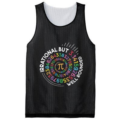 Irrational But Well Rounded Pi Day Math Teacher Student Geek Mesh Reversible Basketball Jersey Tank