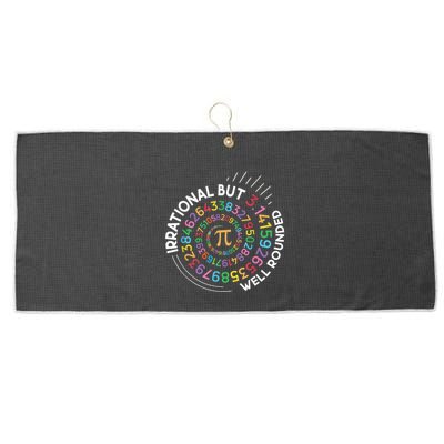 Irrational But Well Rounded Pi Day Math Teacher Student Geek Large Microfiber Waffle Golf Towel