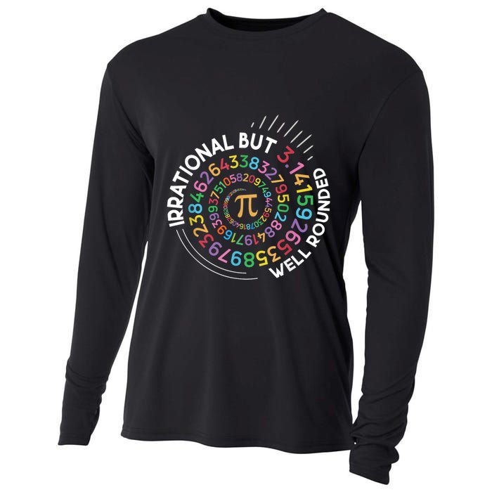 Irrational But Well Rounded Pi Day Math Teacher Student Geek Cooling Performance Long Sleeve Crew