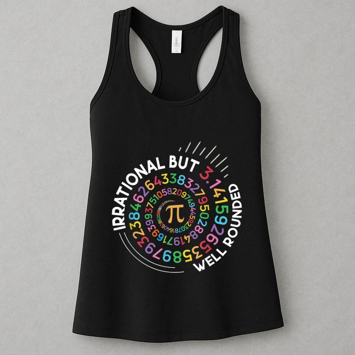Irrational But Well Rounded Pi Day Math Teacher Student Geek Womens Tank Top
