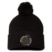 Irrational But Well Rounded Pi Day Math Teacher Student Geek Pom Pom 12in Knit Beanie