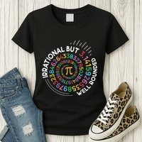 Irrational But Well Rounded Pi Day Math Teacher Student Geek Womens T-Shirt