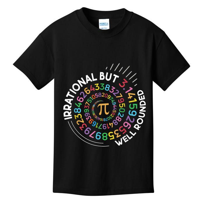Irrational But Well Rounded Pi Day Math Teacher Student Geek Kids T-Shirt