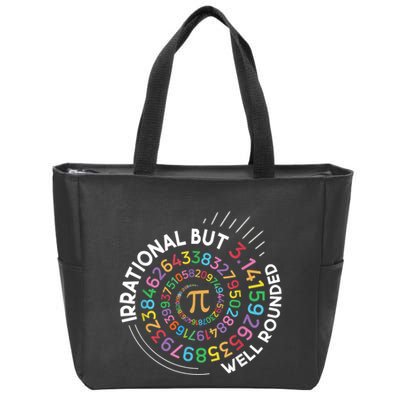 Irrational But Well Rounded Pi Day Math Teacher Student Geek Zip Tote Bag