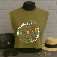 Irrational But Well Rounded Pi Day Math Teacher Student Geek Garment-Dyed Women's Muscle Tee
