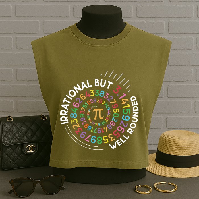 Irrational But Well Rounded Pi Day Math Teacher Student Geek Garment-Dyed Women's Muscle Tee