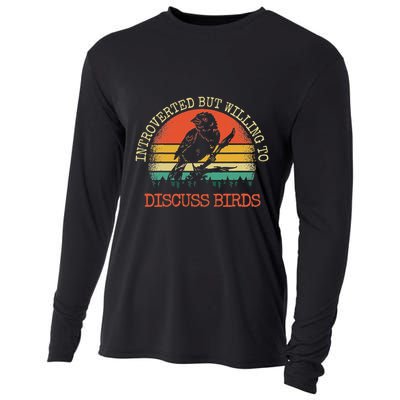 Introverted But Willing To Discuss Birds Gift Cooling Performance Long Sleeve Crew