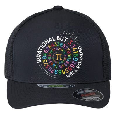 Irrational But Well Rounded Pi Day Math Teacher Student Geek Flexfit Unipanel Trucker Cap